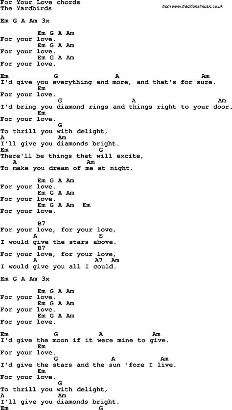 for your love for your love lyrics